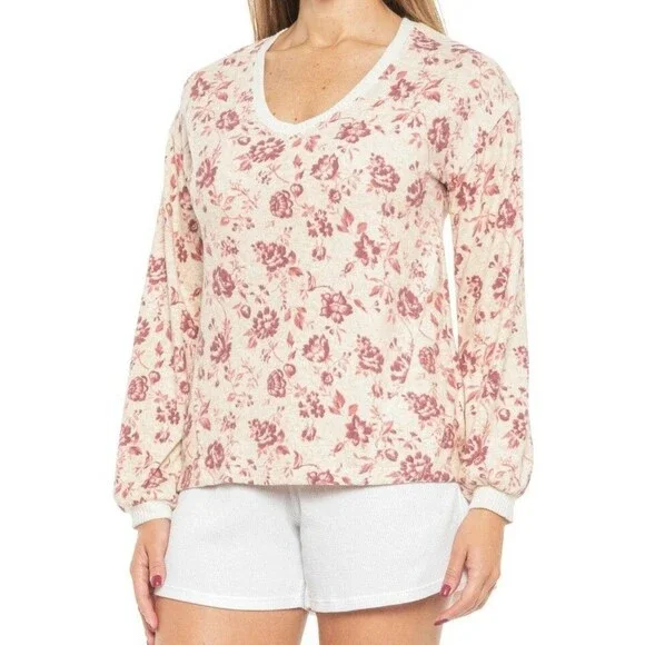 C&C California Women's Larissa Printed Hacci Top Size M - Picture 1 of 2